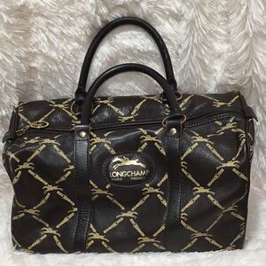 Longchamp vintage brown leather Boston bag